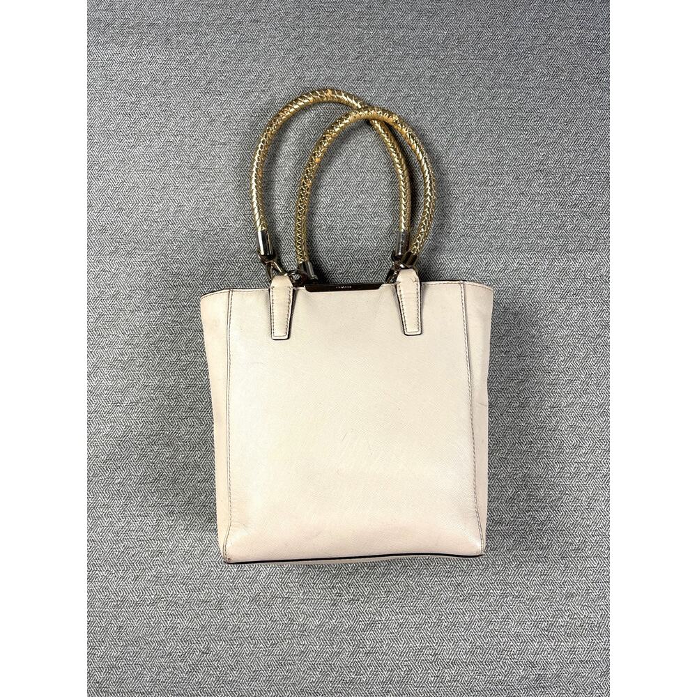 Coach Madison Saffiano Leather L1320-29001 Cream Mini Tote Gold Toned Handles